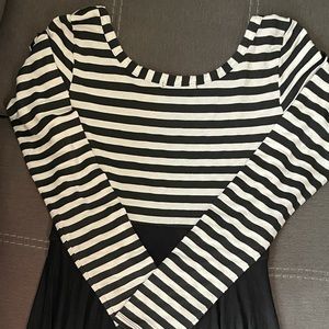 Black and white stripped dress